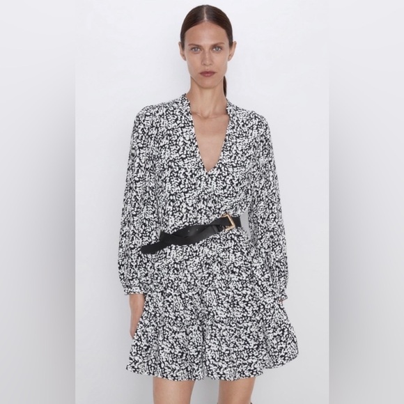 Zara Long Sleeve Flowy Floral Print Dress - Picture 3 of 11